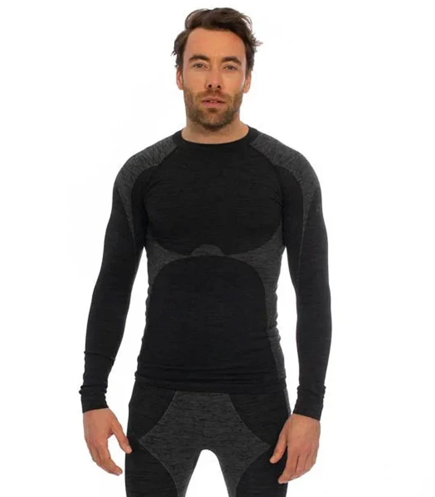Heatkeeper Thermoshirt Lange Mouw Heren Premium Zwart Melange