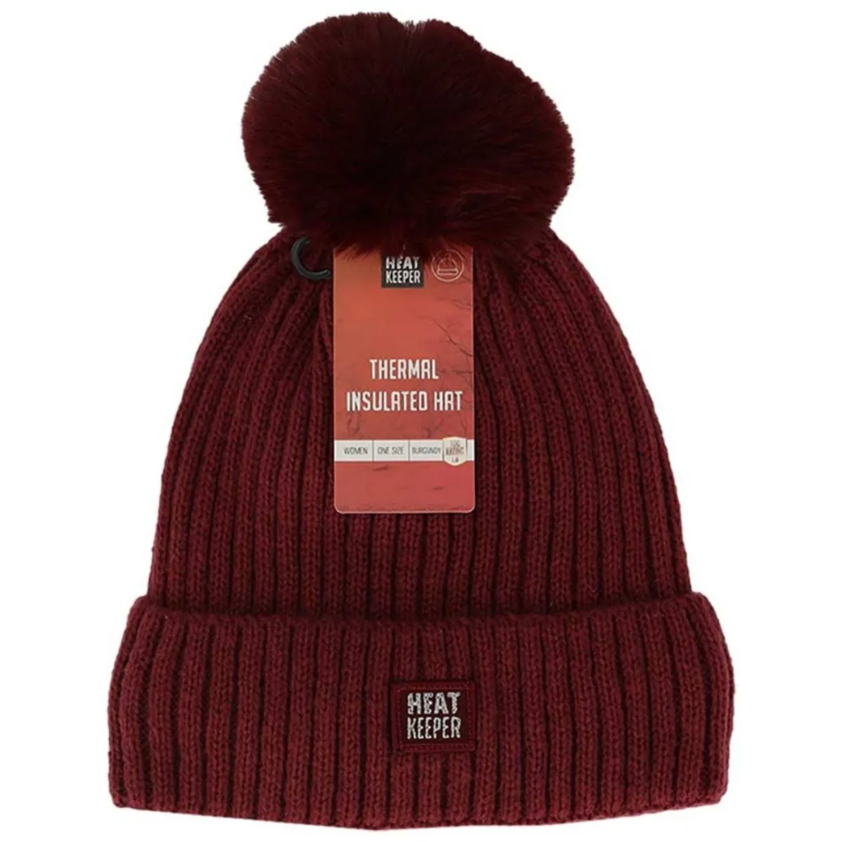 Heatkeeper Thermo Muts met Pompon Dames Burgundy