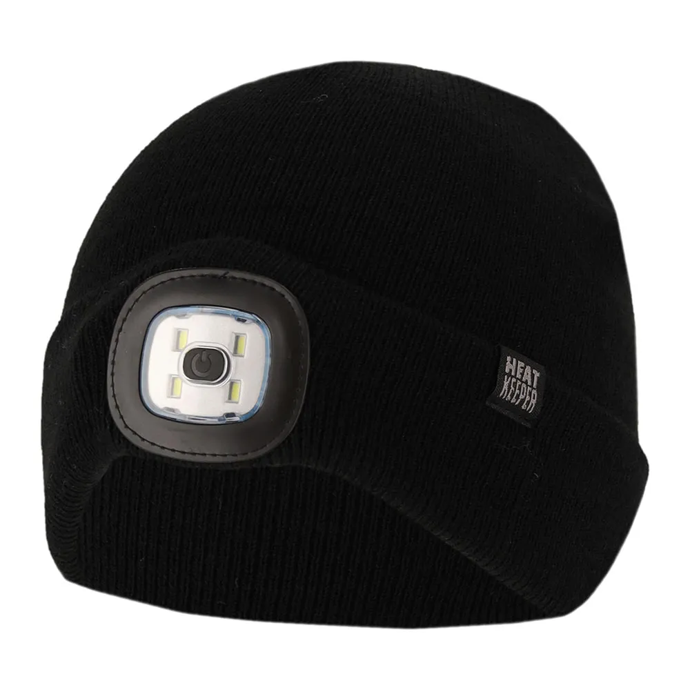 Heatkeeper Kinder Thermo Muts met oplaadbaar Led lampje Zwart