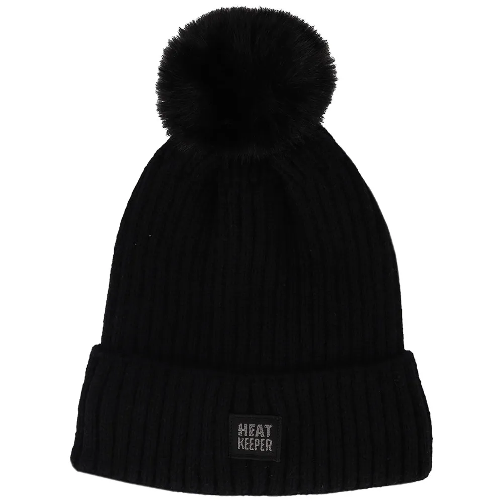 Heatkeeper Thermo Muts met Pompon Dames Zwart