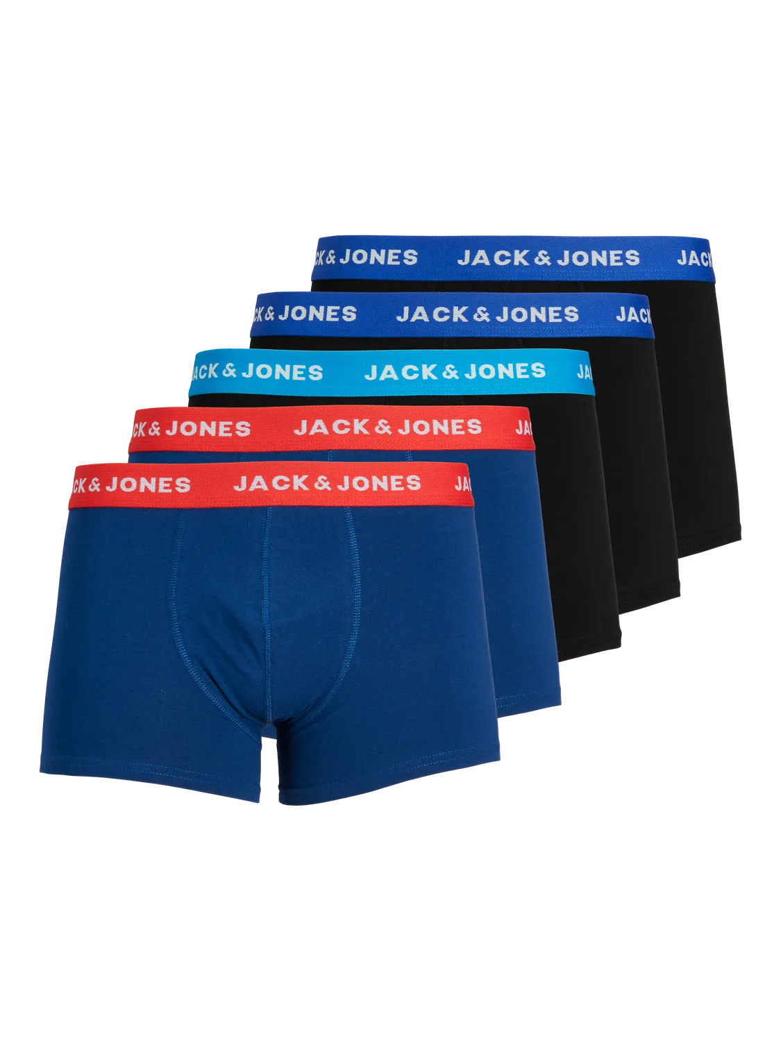 Jack & Jones Boxershorts JACLEE Trunks 5-pack Blauw / Zwart
