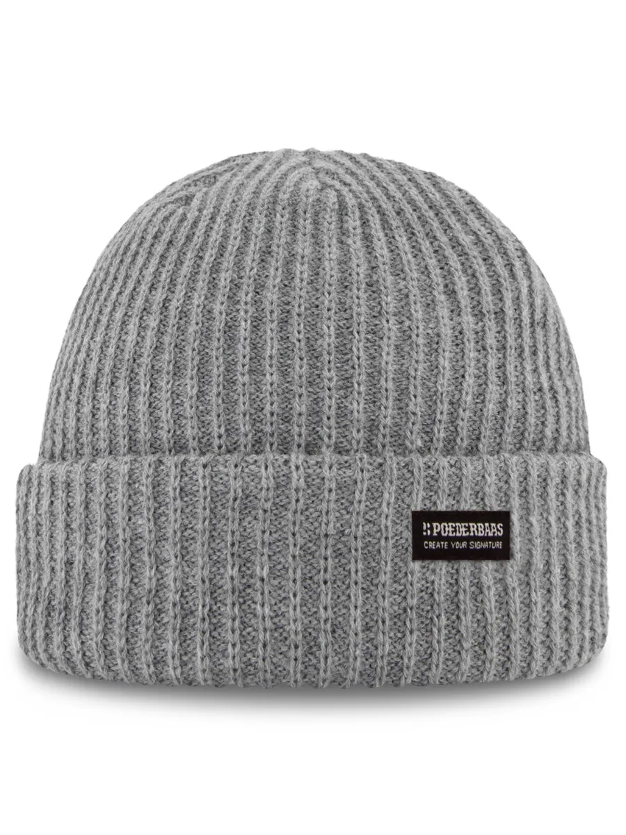 Poederbaas Muts Royal Rib Beanie Grijs