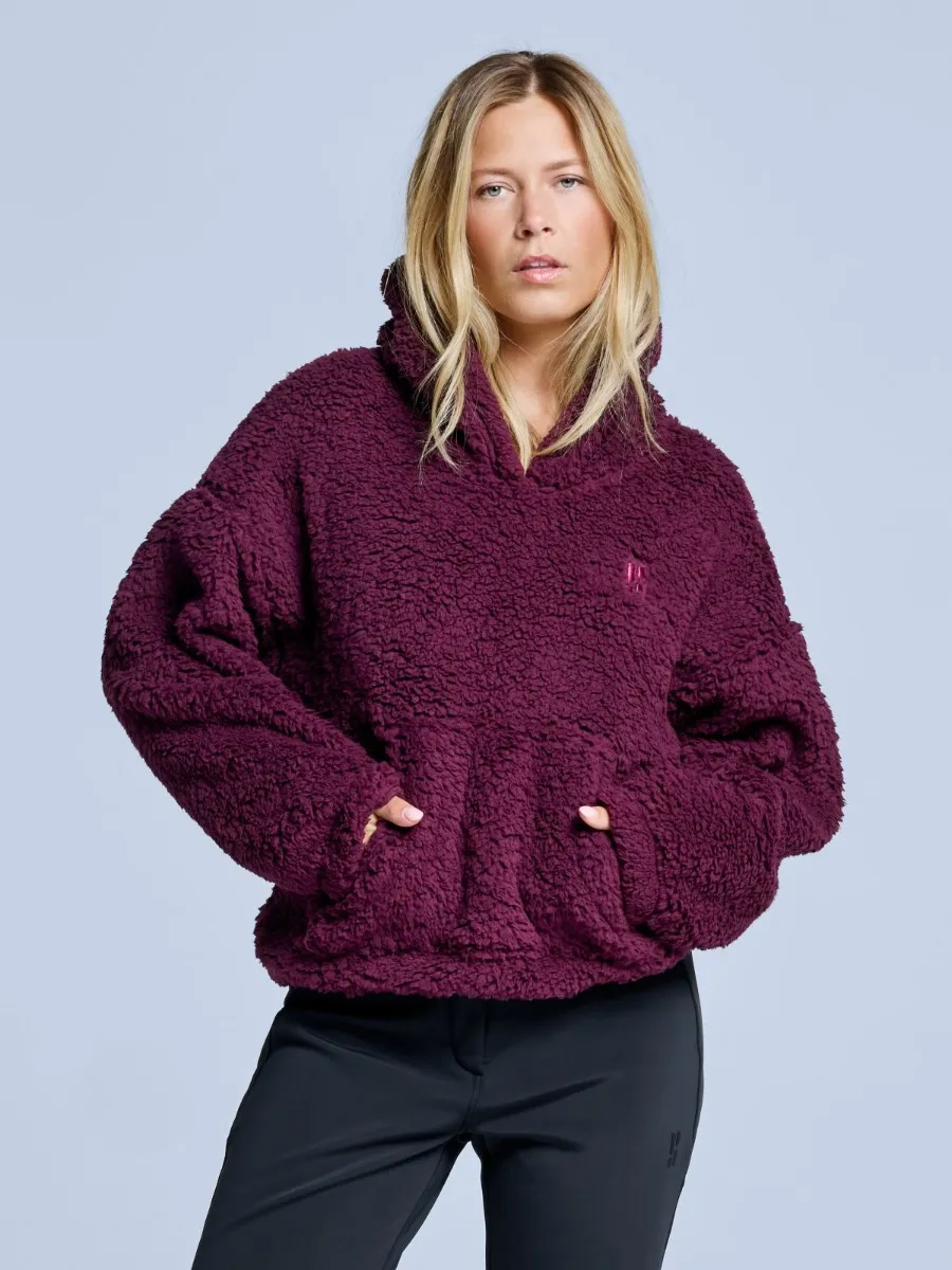 Poederbaas Fluffy Hoodie Dames Four Seasons Bordeaux