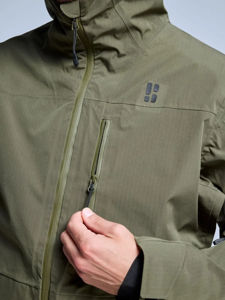 Poederbaas Ski-jas Heren Freeride 3L Hardshell Olive Green