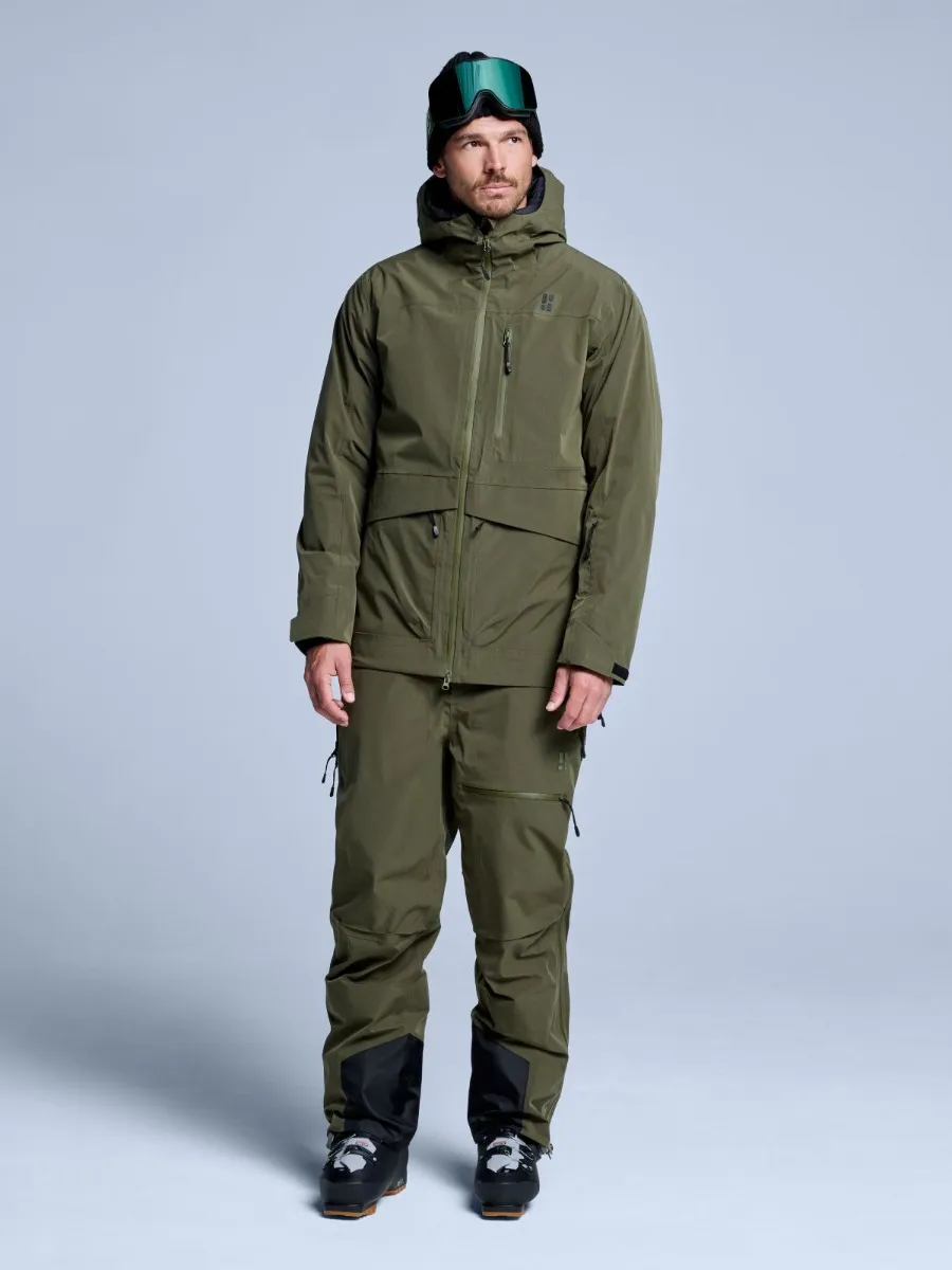Poederbaas Skibroek Heren Freeride 3L Hardshell Olive Green