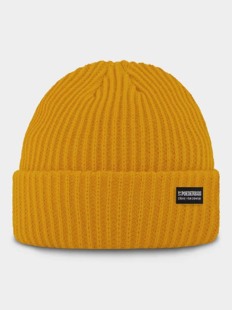 Poederbaas Muts Royal Rib Beanie Yellow