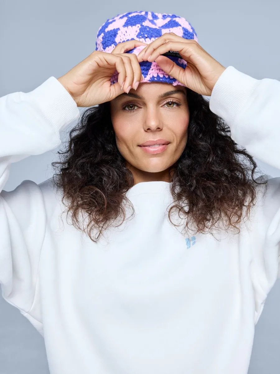 Poederbaas Muts Dames Checkerboard Powder Rose