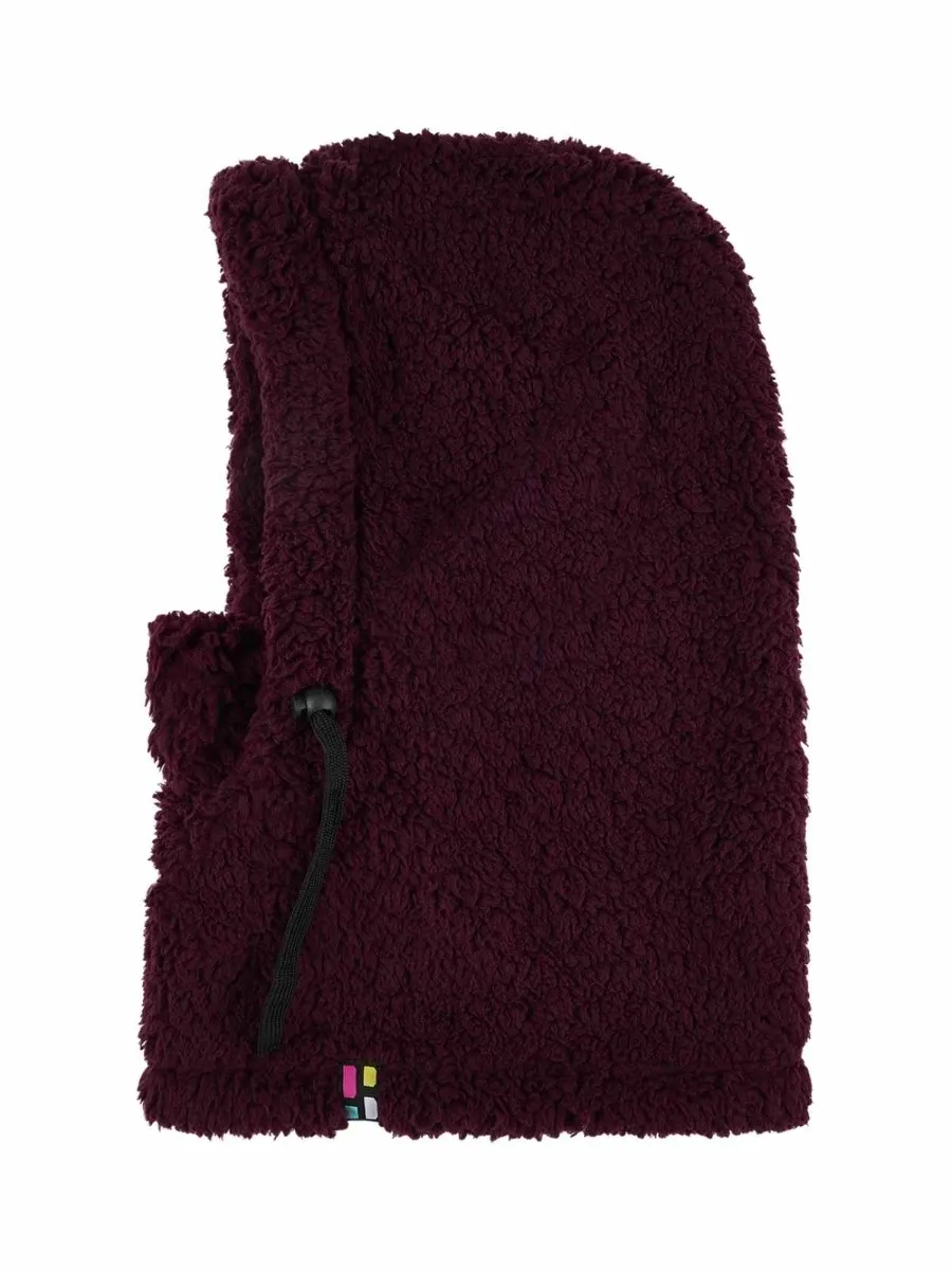 Poederbaas Balaclava Dames Fluffy Bordeaux