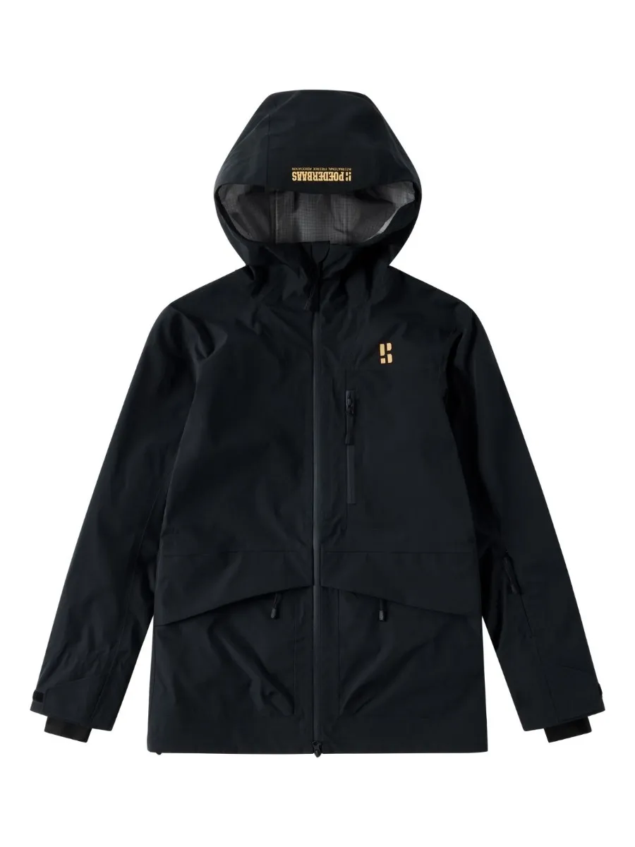 Poederbaas Ski-jas Dames Freeride 3L Hardshell Zwart