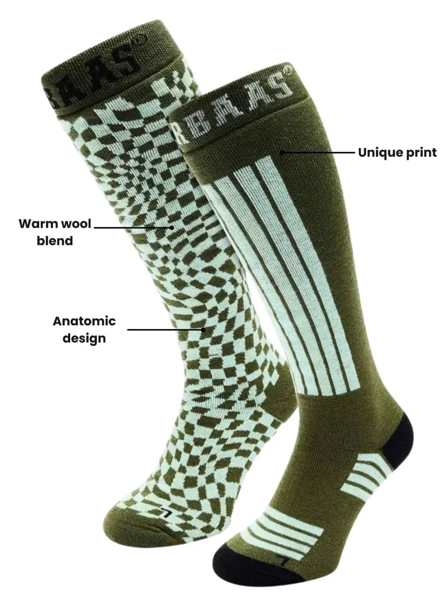 Poederbaas Skisokken 2-pack Olive Green