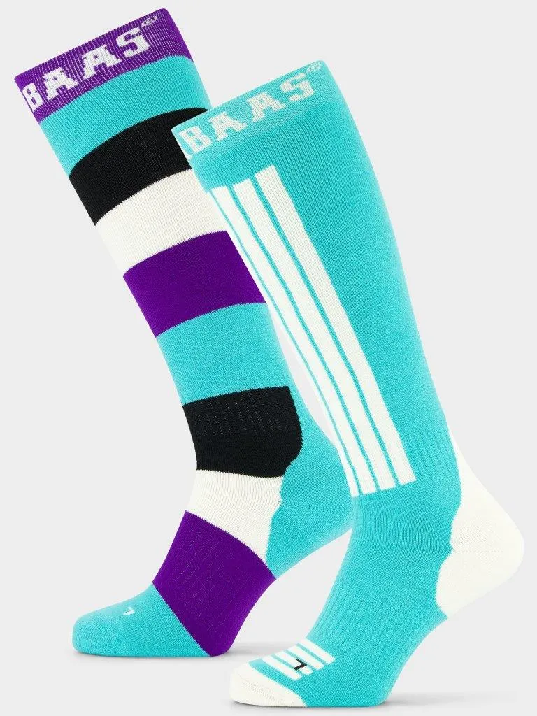 Poederbaas Skisokken 6-pack Striped Mint