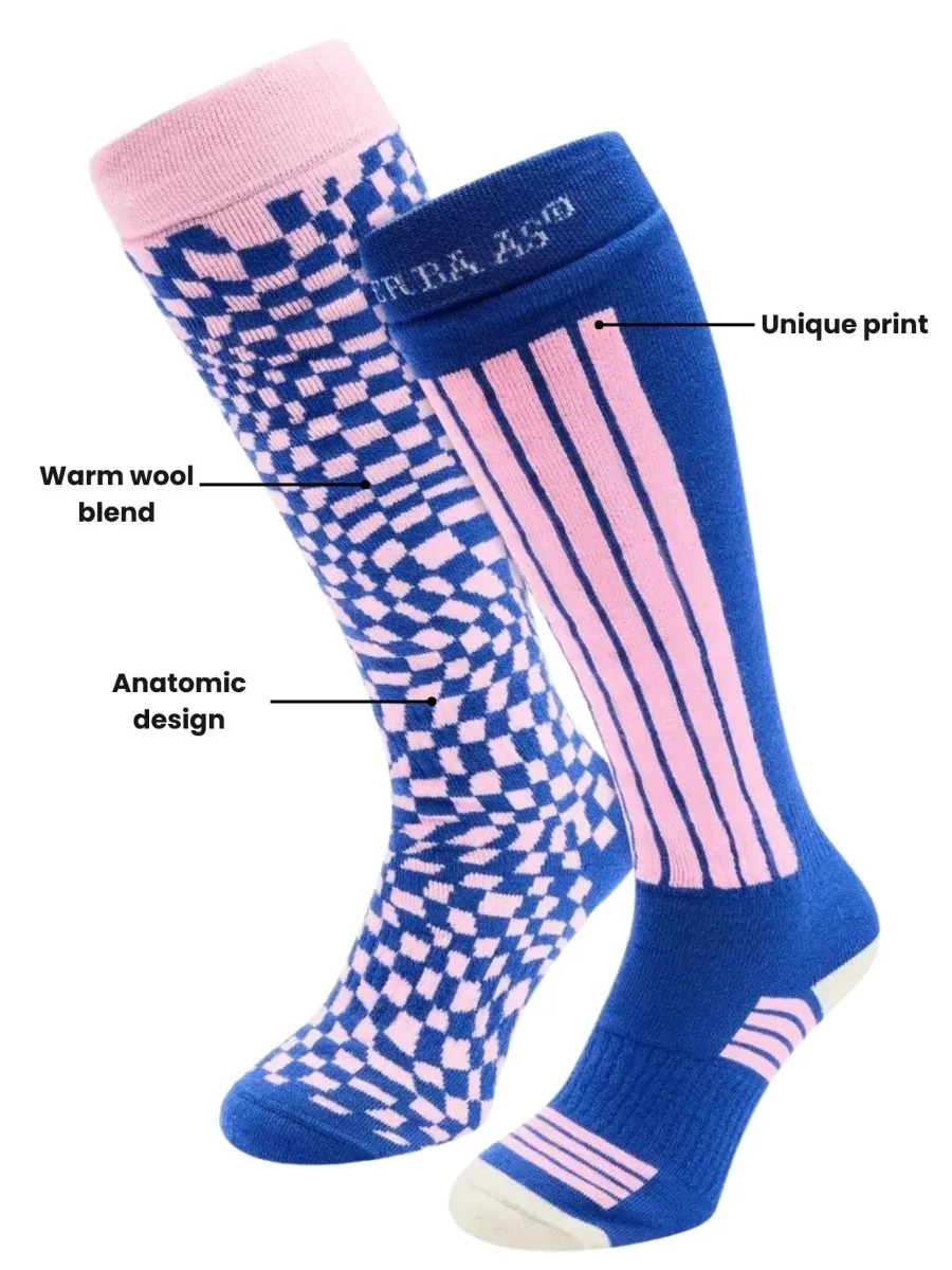 Poederbaas Skisokken Dames 2-pack Ballpoint Blue