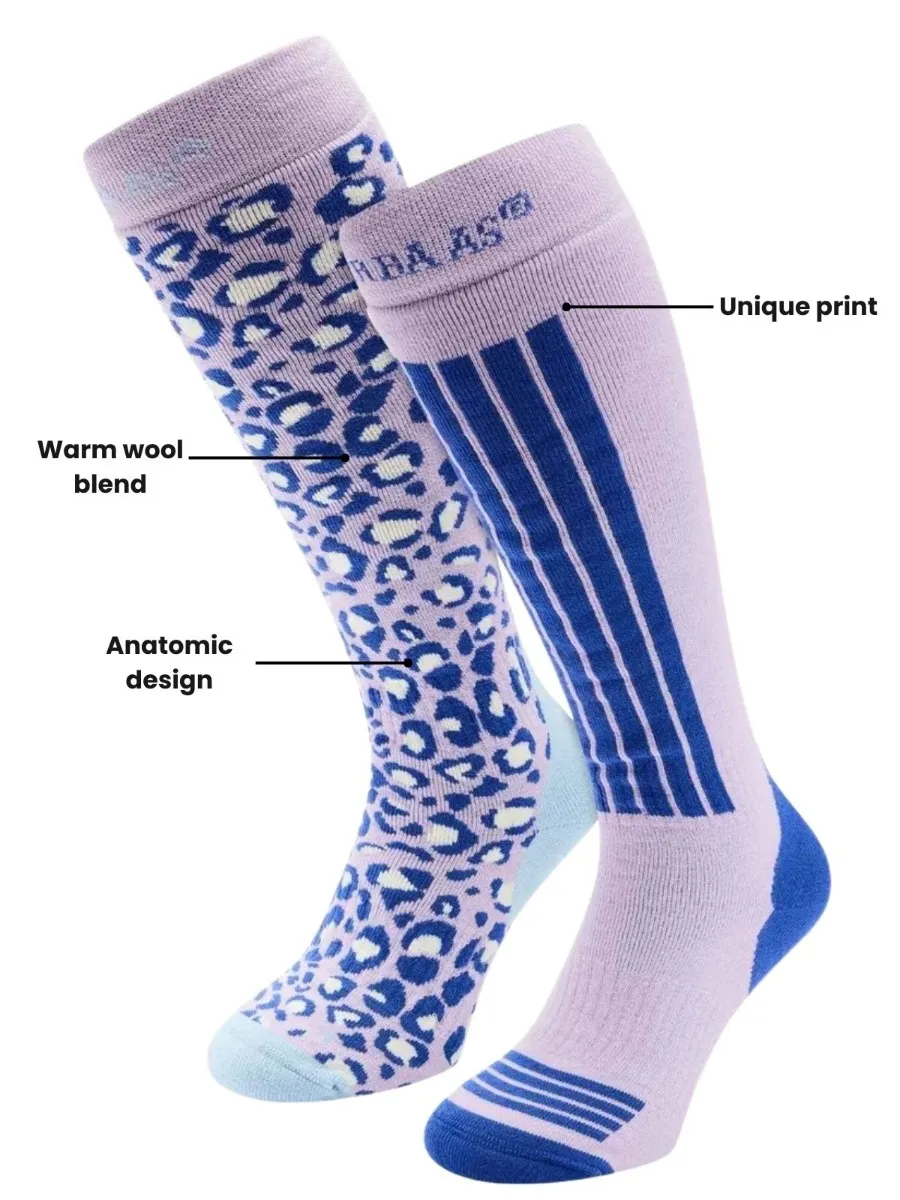 Poederbaas Skisokken Dames 2-pack Lila