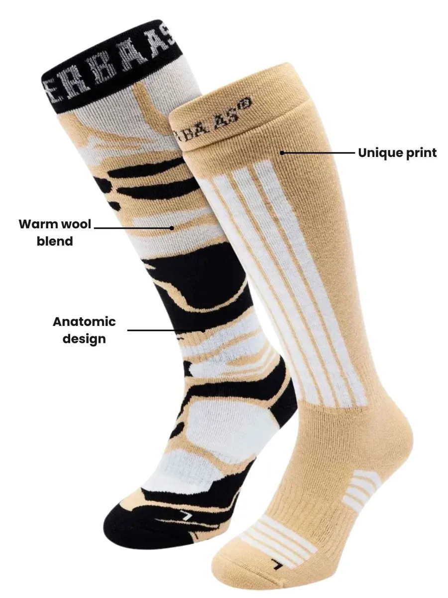 Poederbaas Skisokken Dames 2-pack Warm Sand