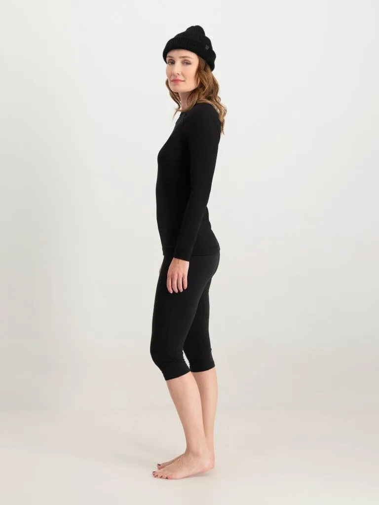 Poederbaas Thermoset Dames Lightweight - Thermoshirt + Thermolegging - Zwart