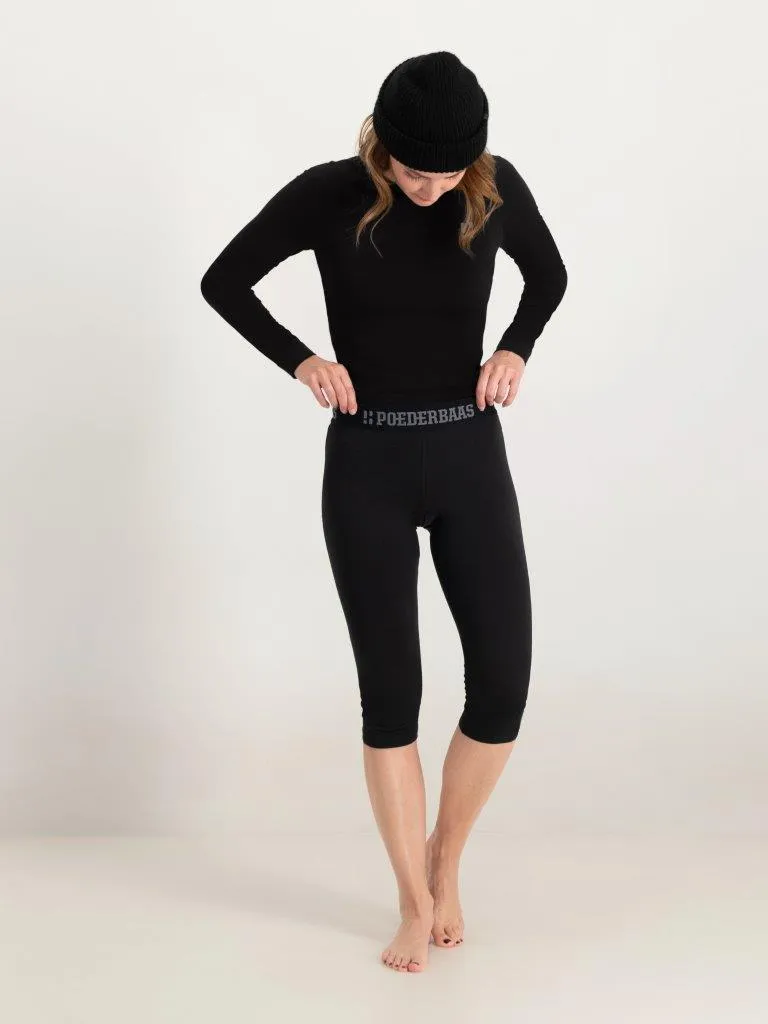 Poederbaas Thermoset Dames Lightweight - Thermoshirt + Thermolegging - Zwart