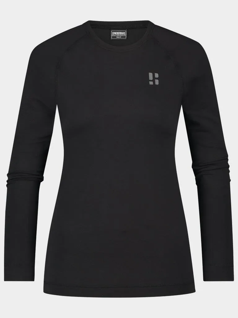 Poederbaas Thermoset Dames Lightweight - Thermoshirt + Thermolegging - Zwart