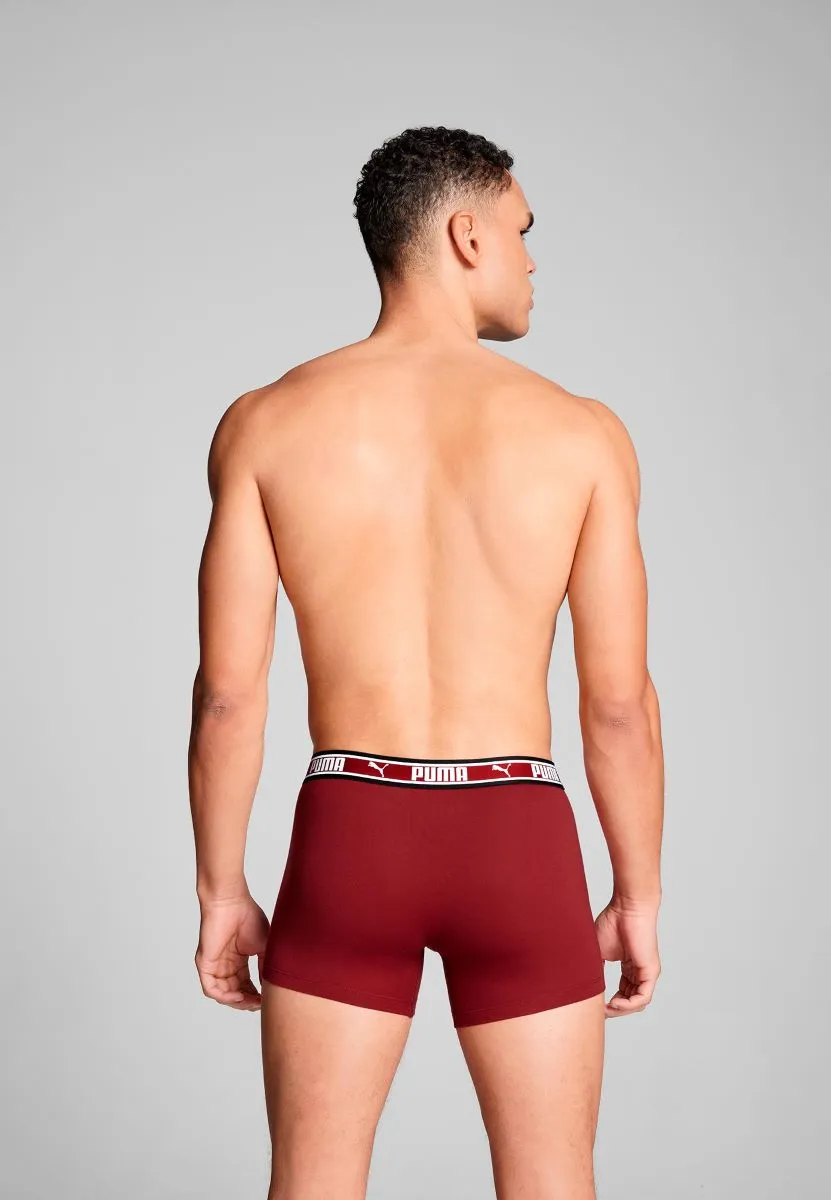 Puma Boxershorts Dual Logo 2-pack Burgundy