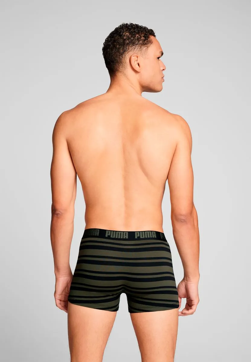 Puma Boxershorts Everyday Heritage Stripe 2-pack Forest Night Tonal