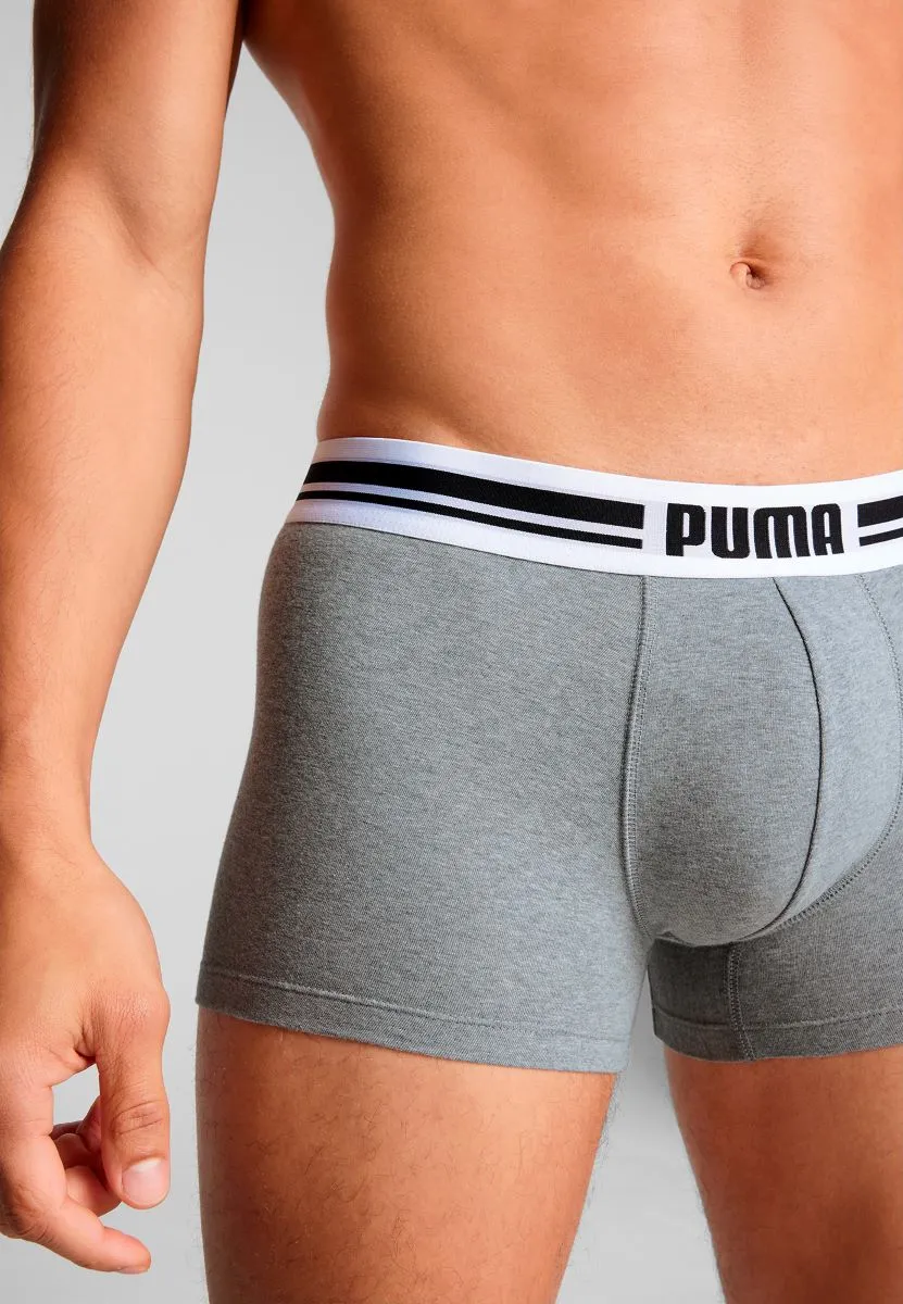 Puma Boxershorts Everyday Placed Logo 2-pack Grey Melange / Black