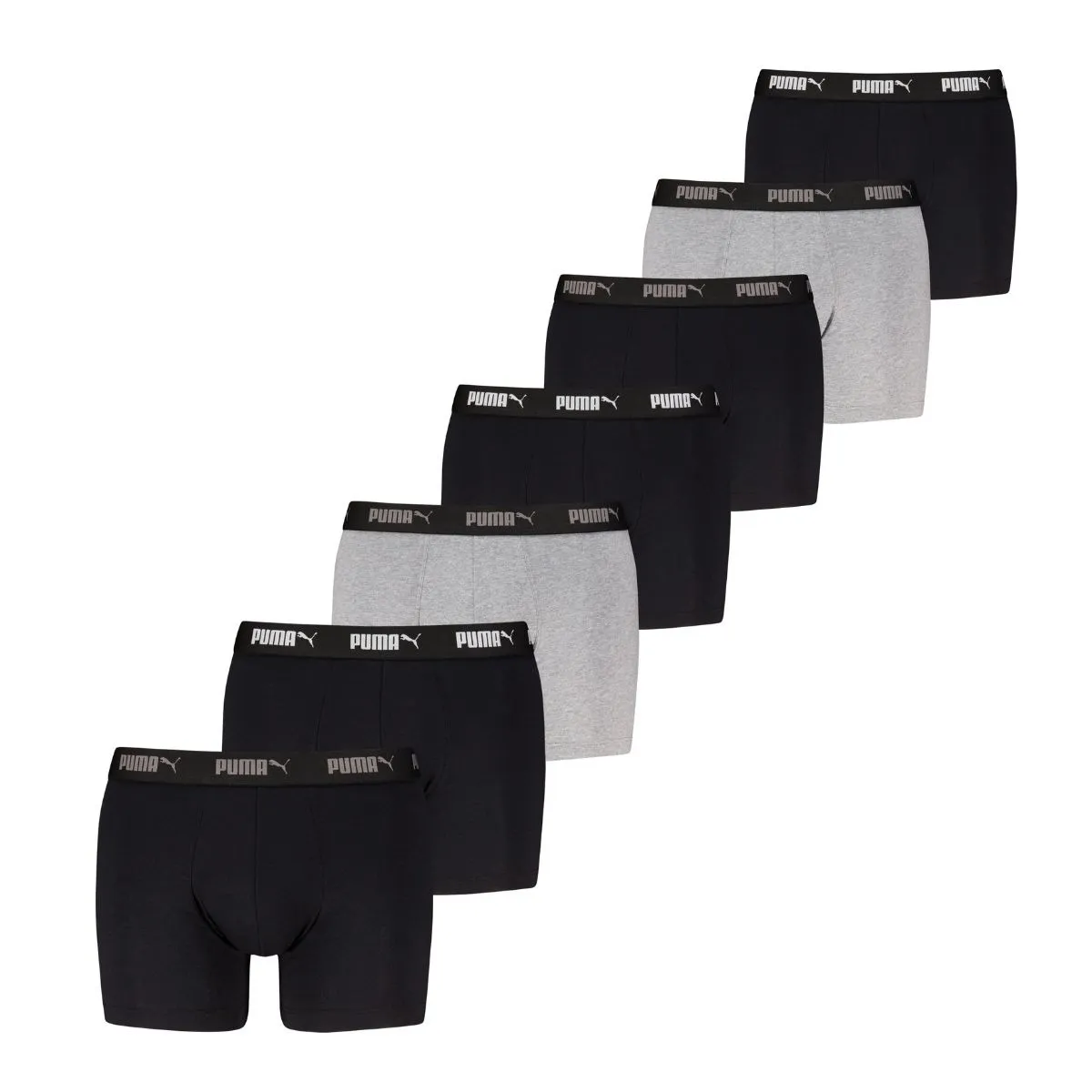 Puma Boxershorts Promo Solid 7-pack Black / Grey