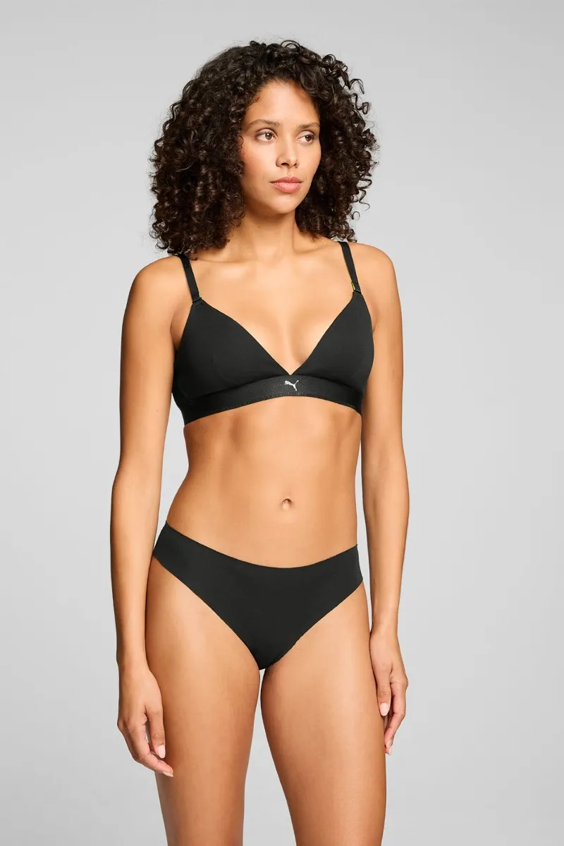 Puma Dames Strings Invisible Cotton 6-pack Zwart