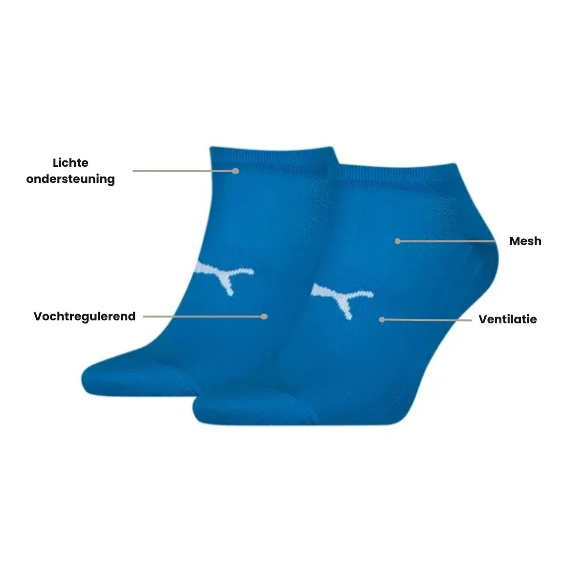 Puma Sport Sneakersokken Light 2-pack Blauw