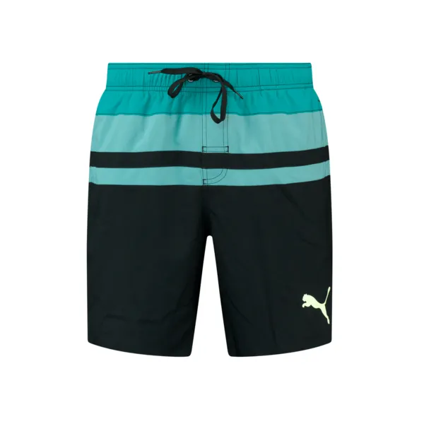 Puma Zwembroek Heren Heritage Stripe Mid Shorts Black Teal Combo