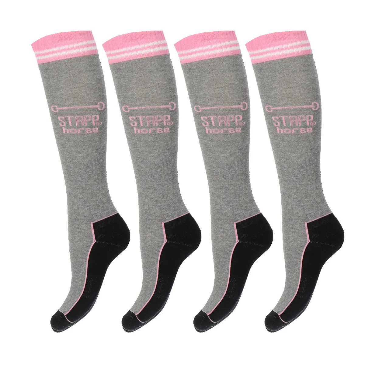 STAPP Horse Paardrijsokken Horse Bit 4-pack Grijs