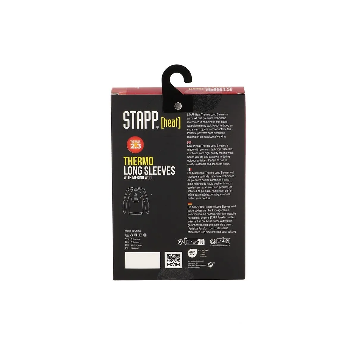 STAPP Heat Thermoshirt Heren Merino Wol Zwart