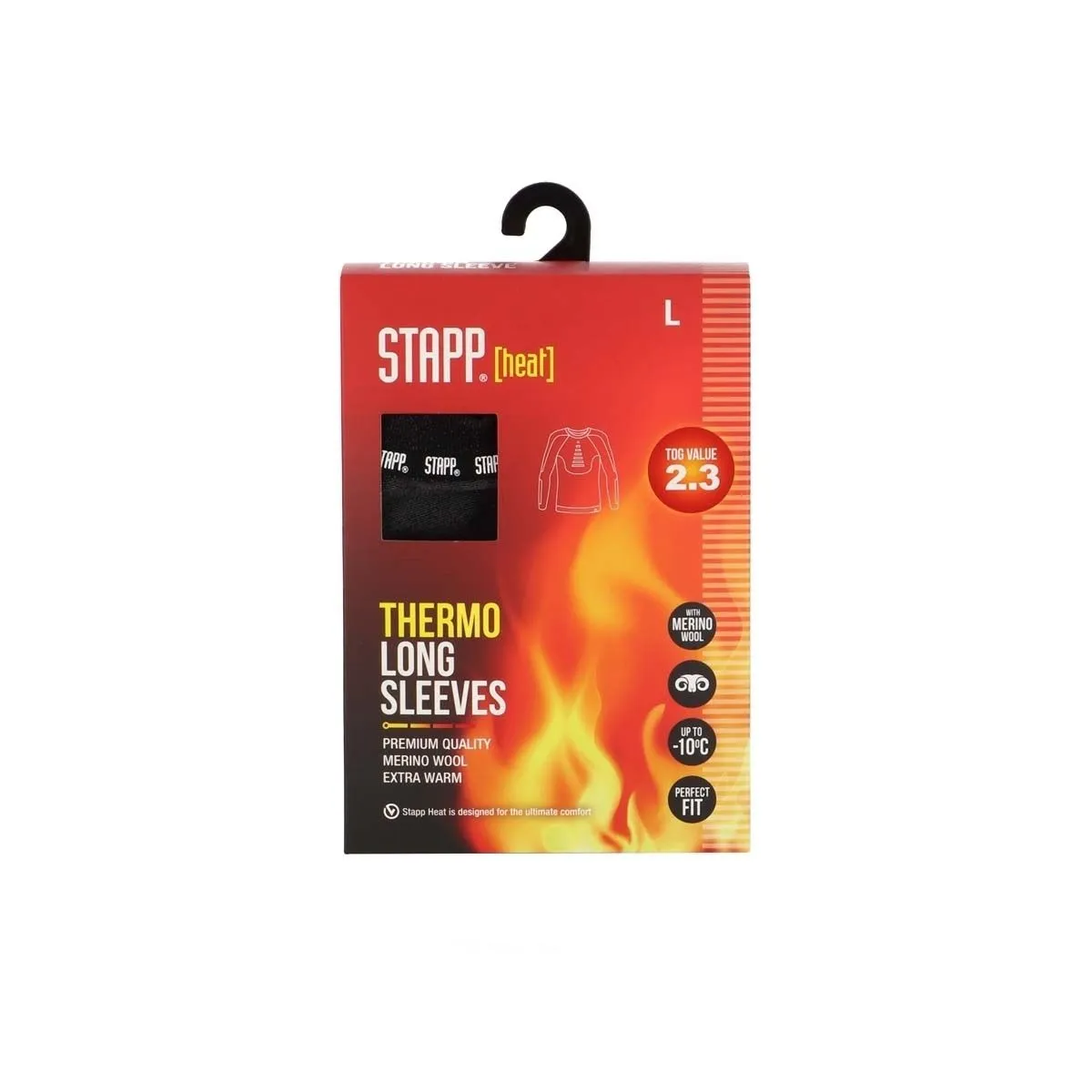 STAPP Heat Thermoshirt Heren Merino Wol Zwart
