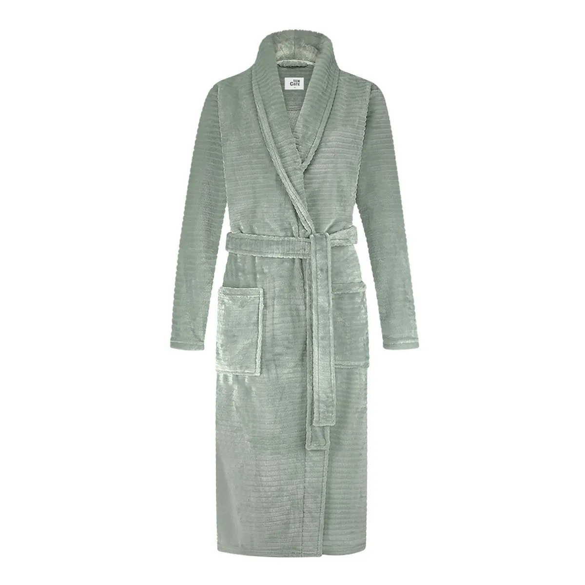 Ten Cate Badjas Dames Minty Green Stripe