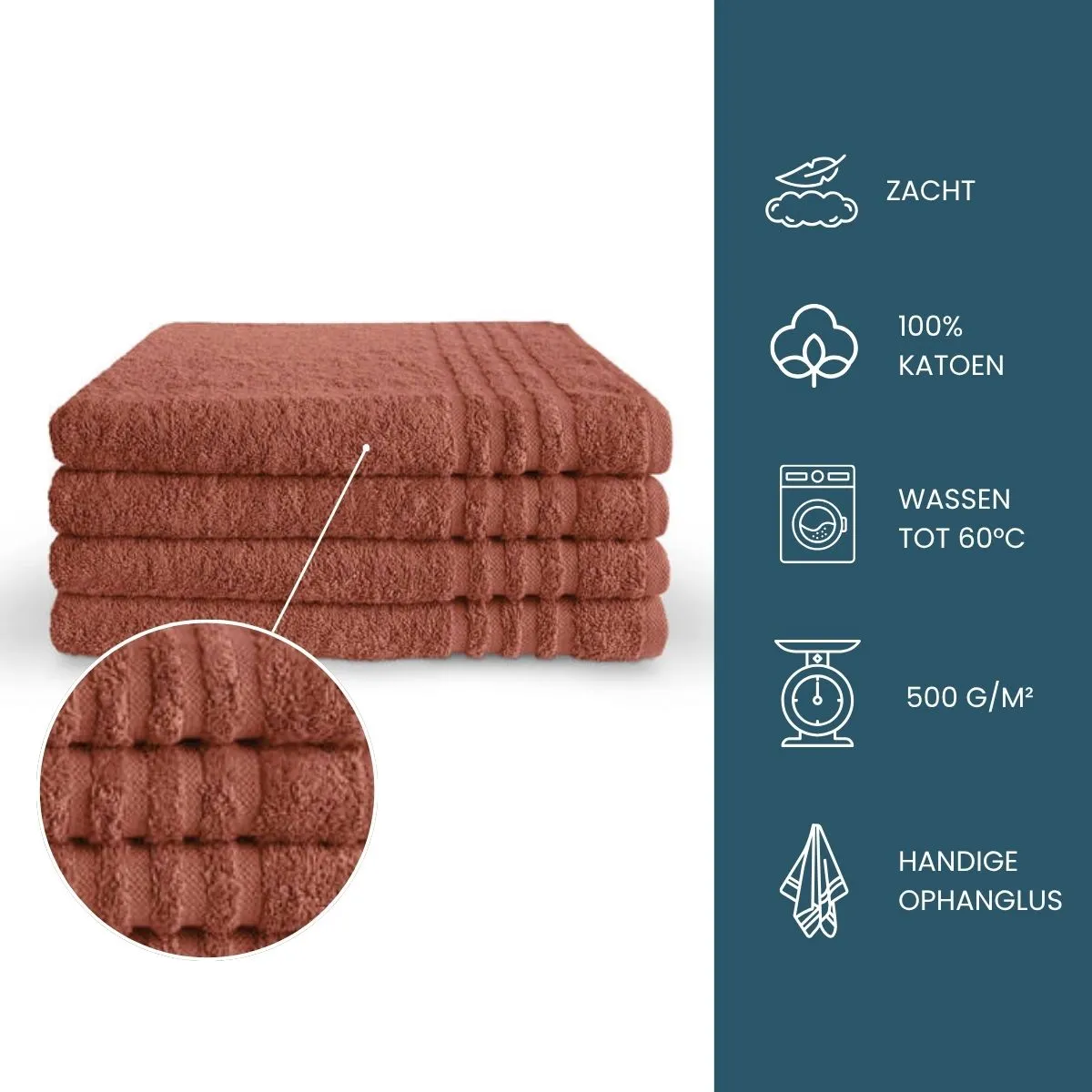 Byrklund Handdoek 70x140 cm 500gram Terra - 6 stuks