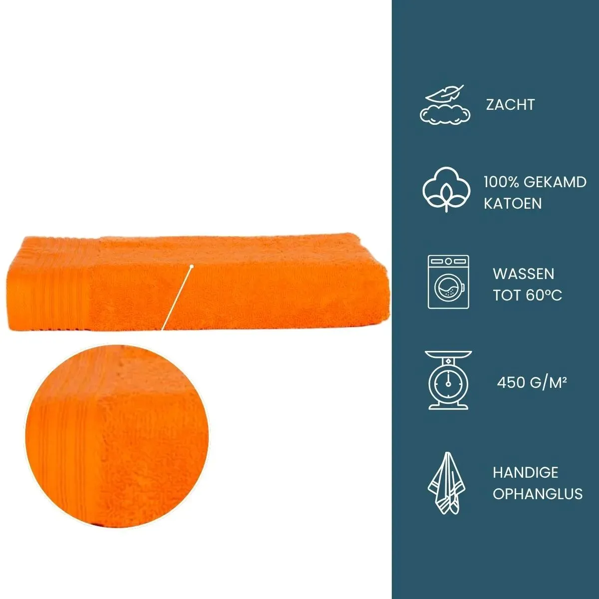 The One Badlaken 450 gram 100x180 cm Oranje