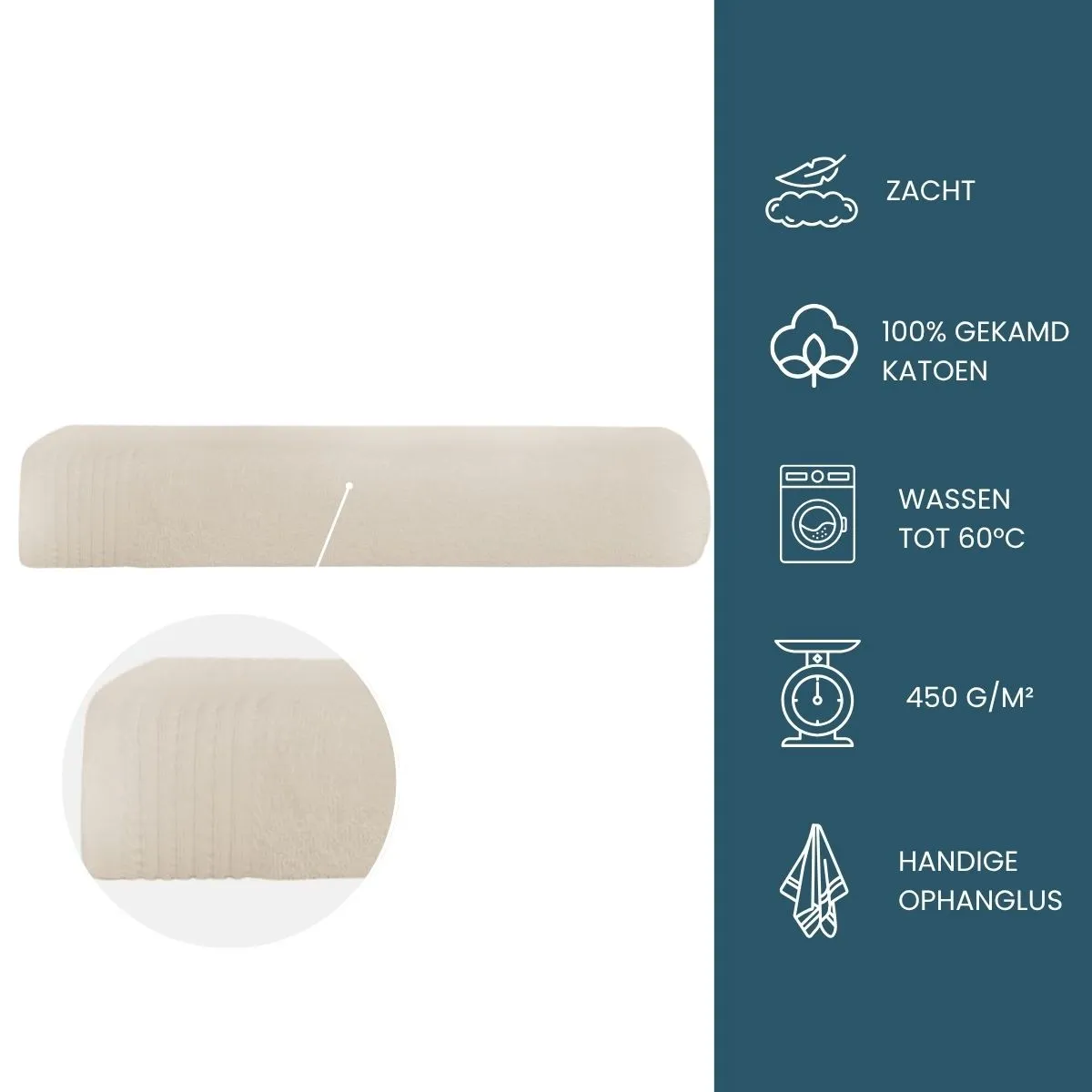 The One Badlaken 450 gram 100x180 cm Beige