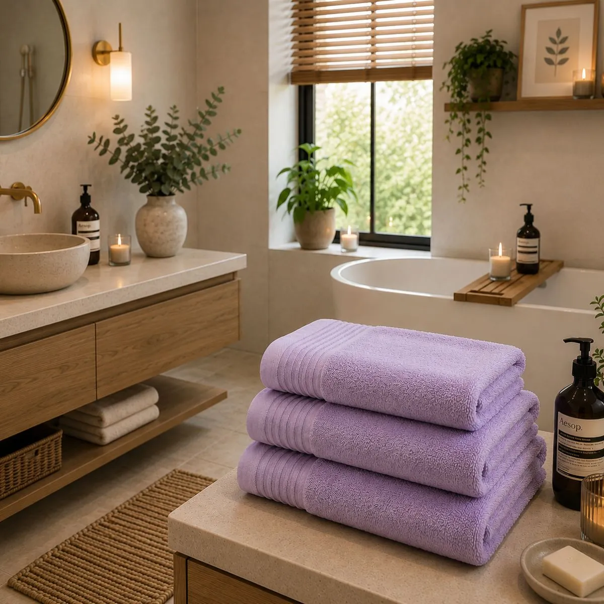 The One Gastendoek 30x50 cm 500 gram Lavender