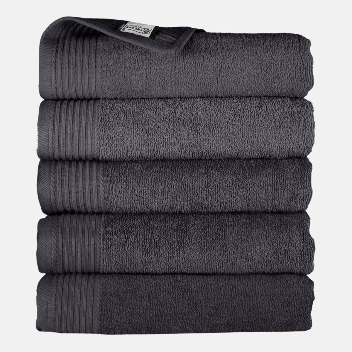 The One Handdoek 450 gram 50x100 cm Antraciet (5 stuks)