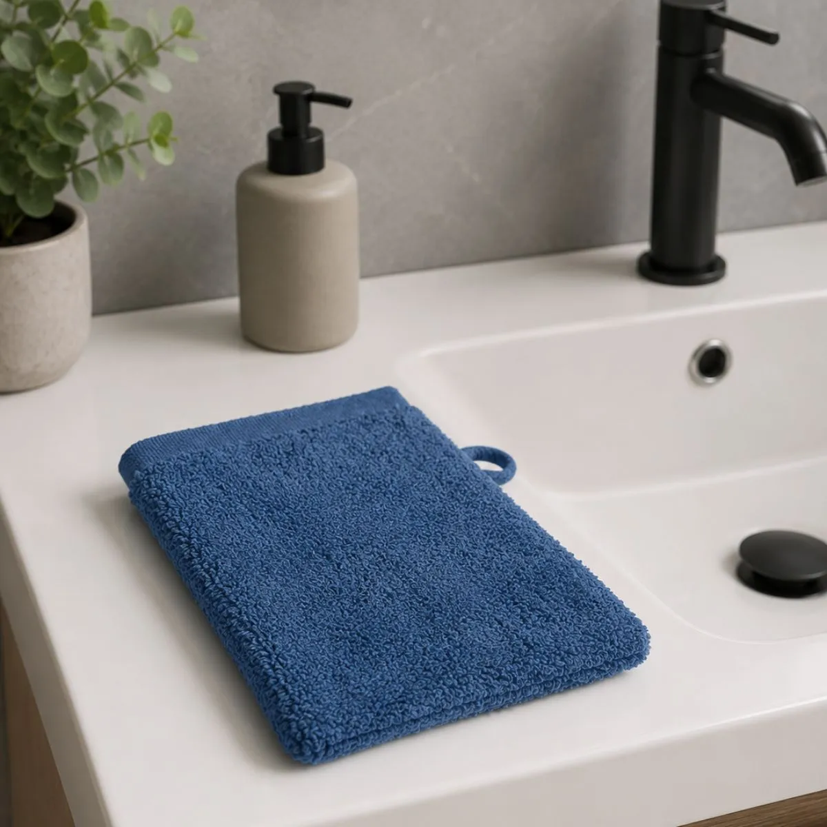 The One Washandje 500 gram 15x21 cm Denim Faded