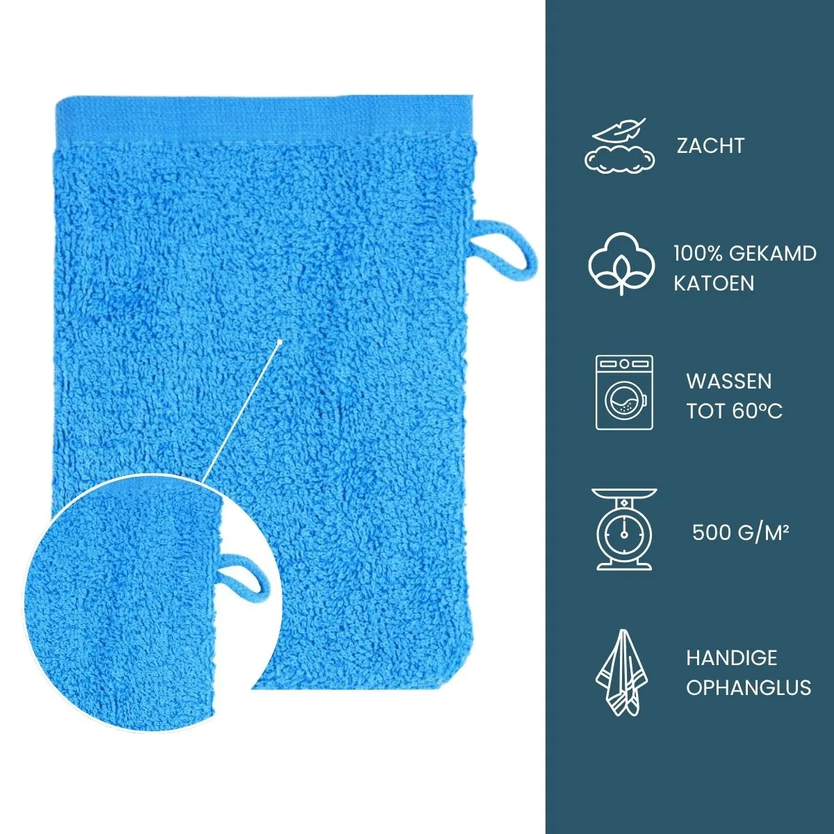 The One Washandjes Aqua - 10 stuks