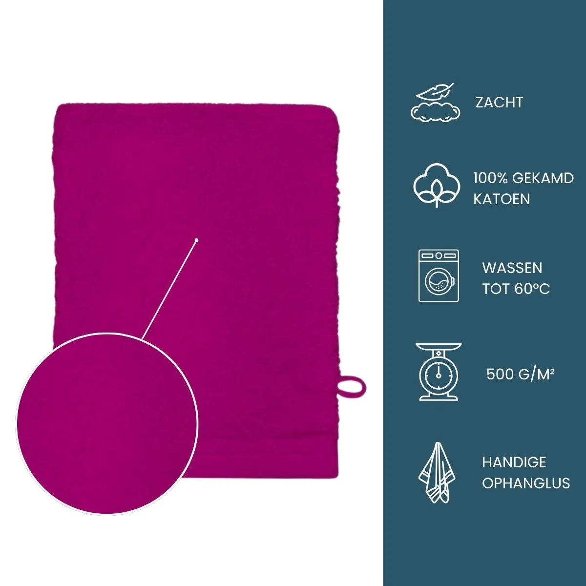 The One Washandjes Magenta - 10 stuks