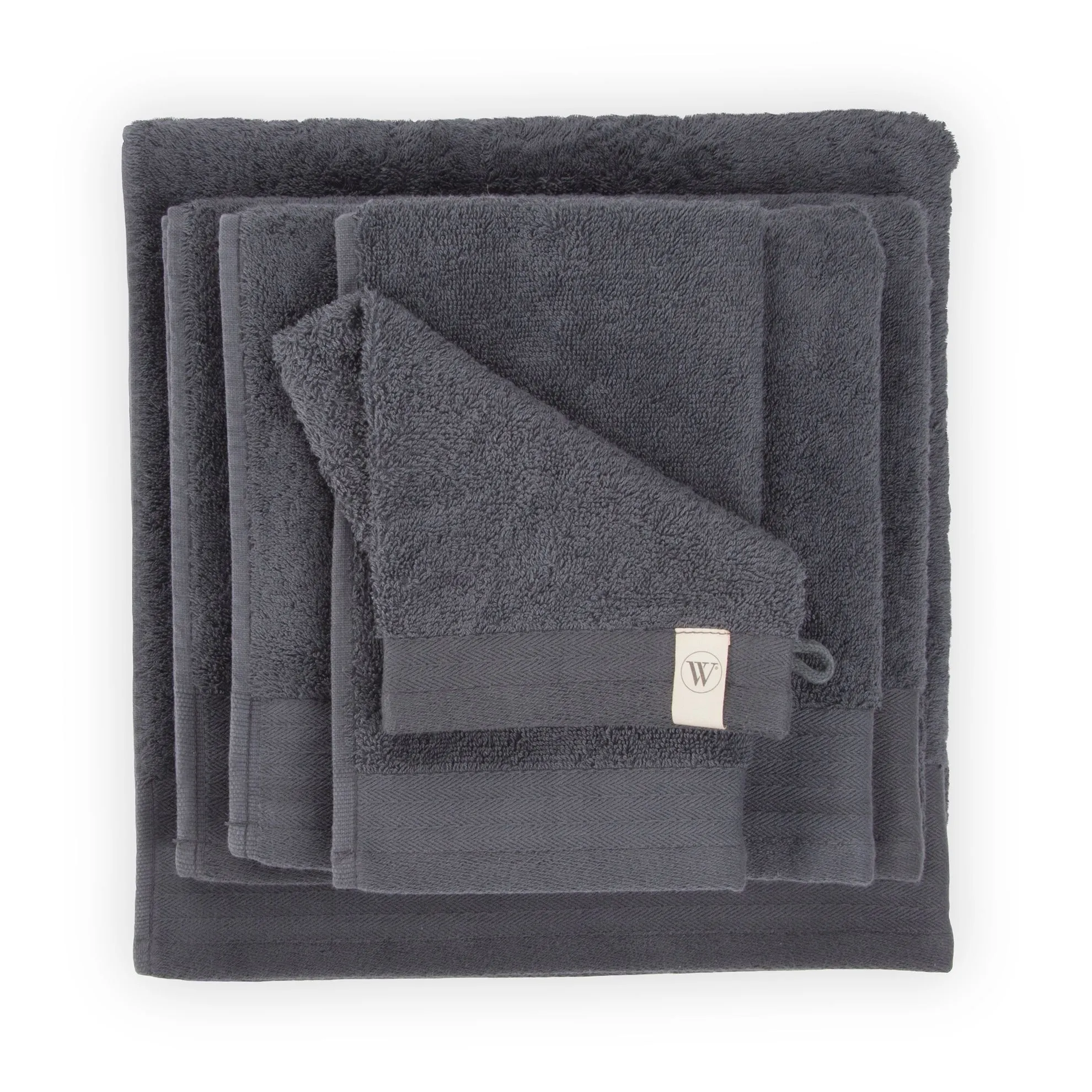 Walra Soft Cotton Washandje 16x21 cm 550 gram Antracite - 2 stuks