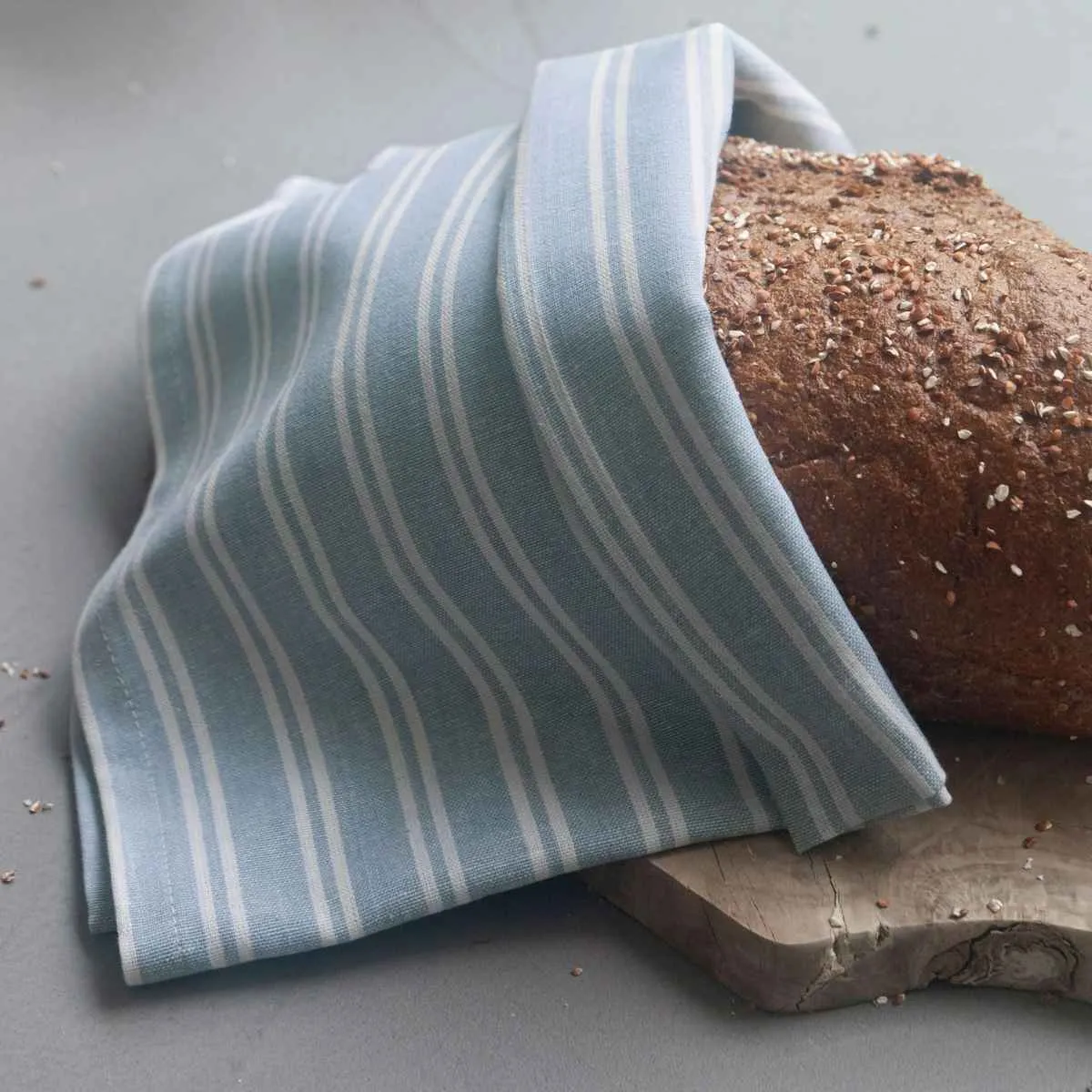 Walra Keuken- en Theedoekenset Dry with Cubes Uni, Stripes & Blocks Jeans Blauw