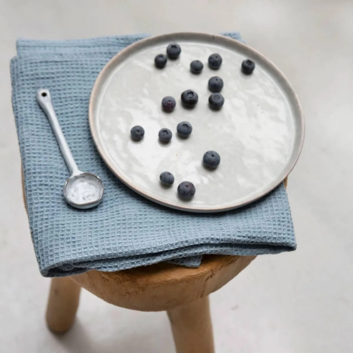 Walra Keuken- en Theedoekenset Dry with Cubes Uni, Stripes & Blocks Jeans Blauw