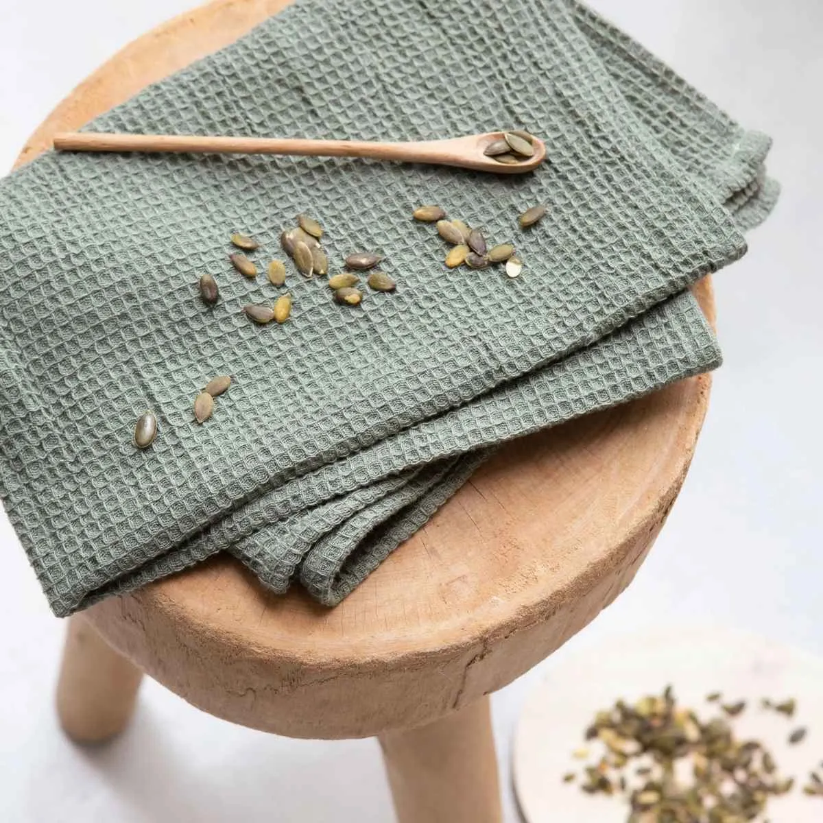 Walra Keuken- en Theedoekenset Dry with Cubes Uni, Stripes & Blocks Legergroen