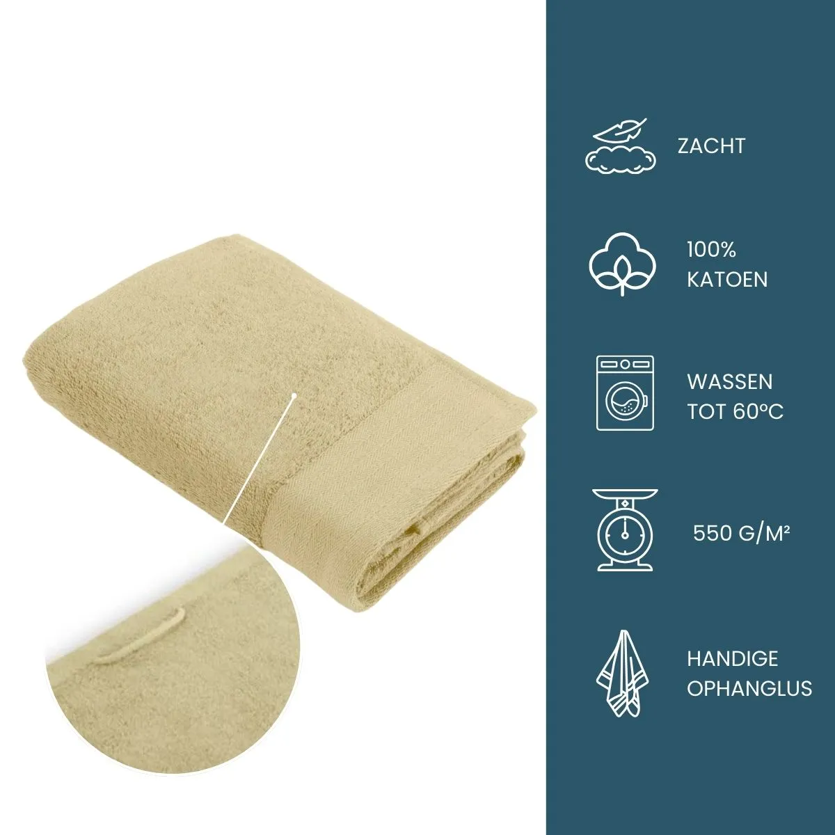 Walra Soft Cotton Handdoek 50 x 100 cm 550 gram Maisgeel - 6 stuks