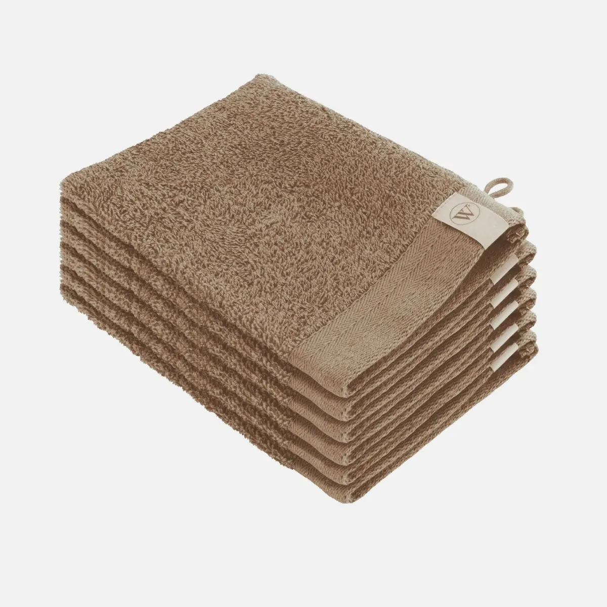Walra Soft Cotton Washandje 16 x 21 cm 550 gram Bruin - 6 stuks