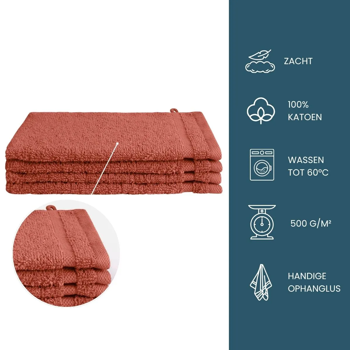 Byrklund Washand 16x21 cm 500gram Terra - 12 stuks