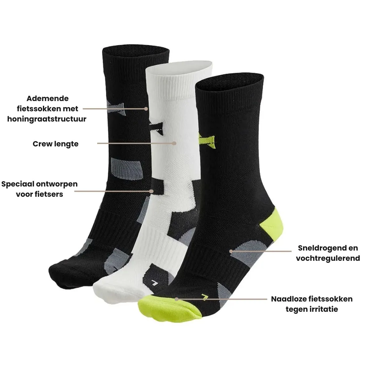 Xtreme Fietssokken Crew 9-pack Multi Black