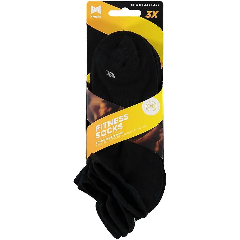 Xtreme Fitness Sneakersokken 3-pack Zwart