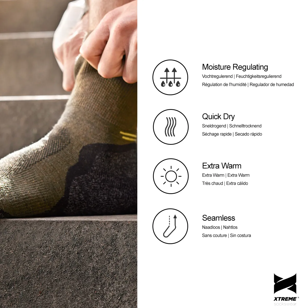 Xtreme Hiking Sokken Wol 6-pack Multi Green